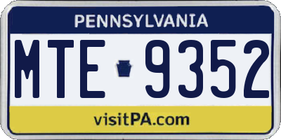 PA license plate MTE9352