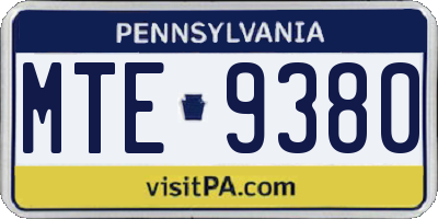 PA license plate MTE9380