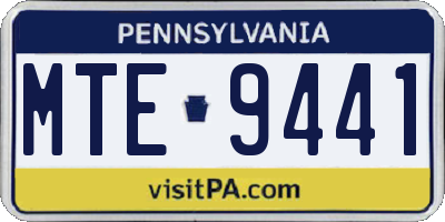 PA license plate MTE9441