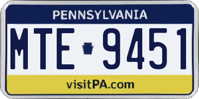 PA license plate MTE9451