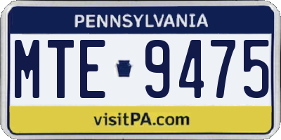 PA license plate MTE9475