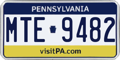 PA license plate MTE9482