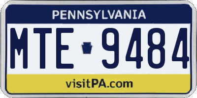 PA license plate MTE9484
