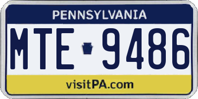 PA license plate MTE9486