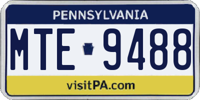 PA license plate MTE9488
