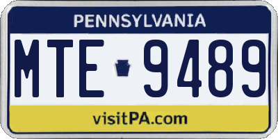 PA license plate MTE9489