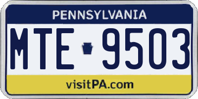 PA license plate MTE9503