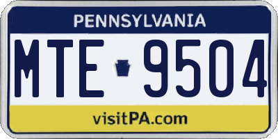 PA license plate MTE9504