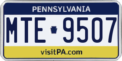 PA license plate MTE9507