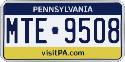 PA license plate MTE9508