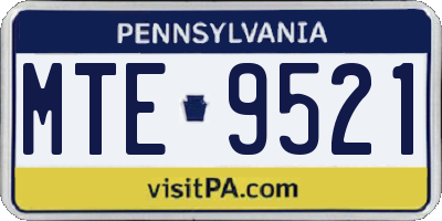 PA license plate MTE9521