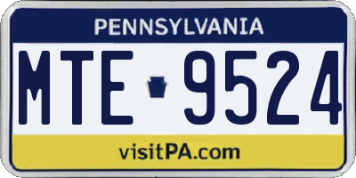 PA license plate MTE9524