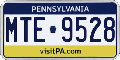 PA license plate MTE9528
