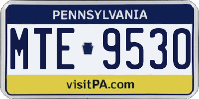 PA license plate MTE9530