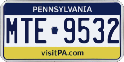 PA license plate MTE9532