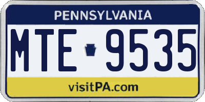 PA license plate MTE9535