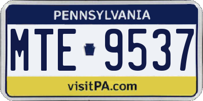 PA license plate MTE9537