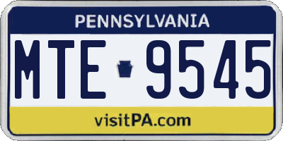 PA license plate MTE9545