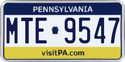 PA license plate MTE9547