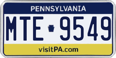 PA license plate MTE9549