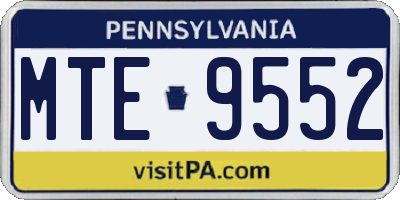 PA license plate MTE9552
