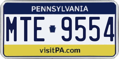 PA license plate MTE9554