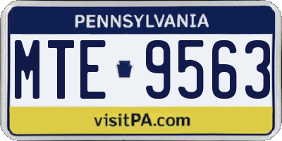 PA license plate MTE9563
