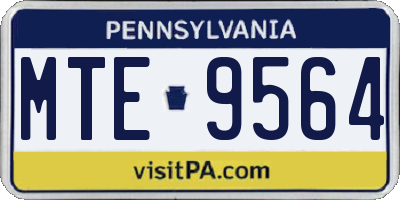 PA license plate MTE9564