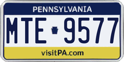 PA license plate MTE9577