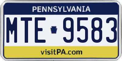 PA license plate MTE9583
