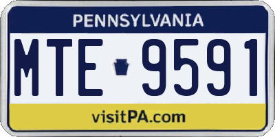 PA license plate MTE9591