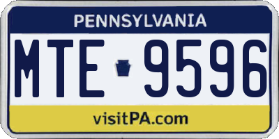 PA license plate MTE9596