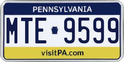 PA license plate MTE9599