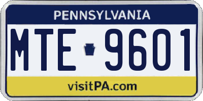 PA license plate MTE9601