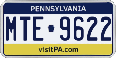 PA license plate MTE9622