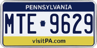 PA license plate MTE9629