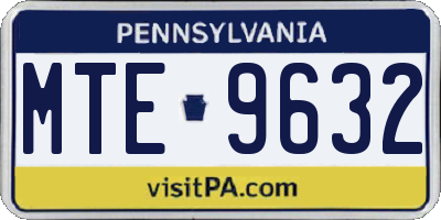 PA license plate MTE9632