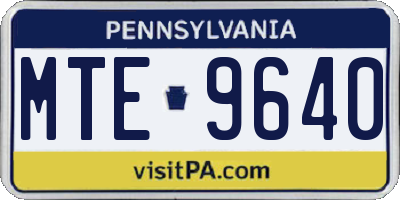 PA license plate MTE9640