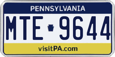 PA license plate MTE9644