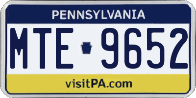 PA license plate MTE9652