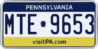 PA license plate MTE9653