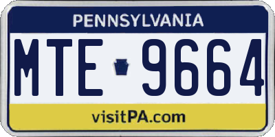PA license plate MTE9664