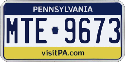 PA license plate MTE9673