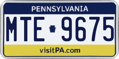 PA license plate MTE9675