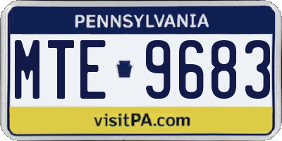 PA license plate MTE9683