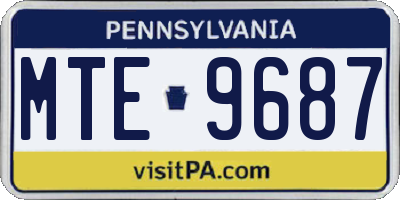 PA license plate MTE9687