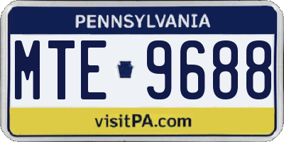 PA license plate MTE9688