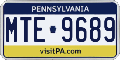 PA license plate MTE9689