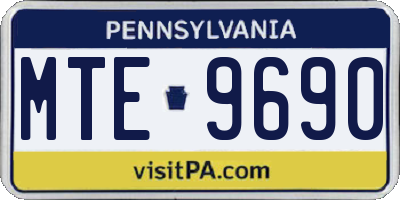 PA license plate MTE9690