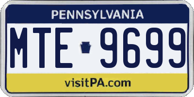 PA license plate MTE9699